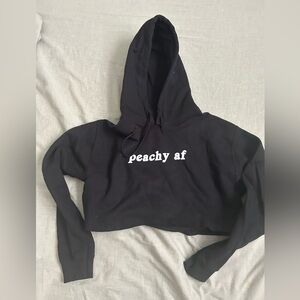 “Peachy af” cropped athletic hoodie